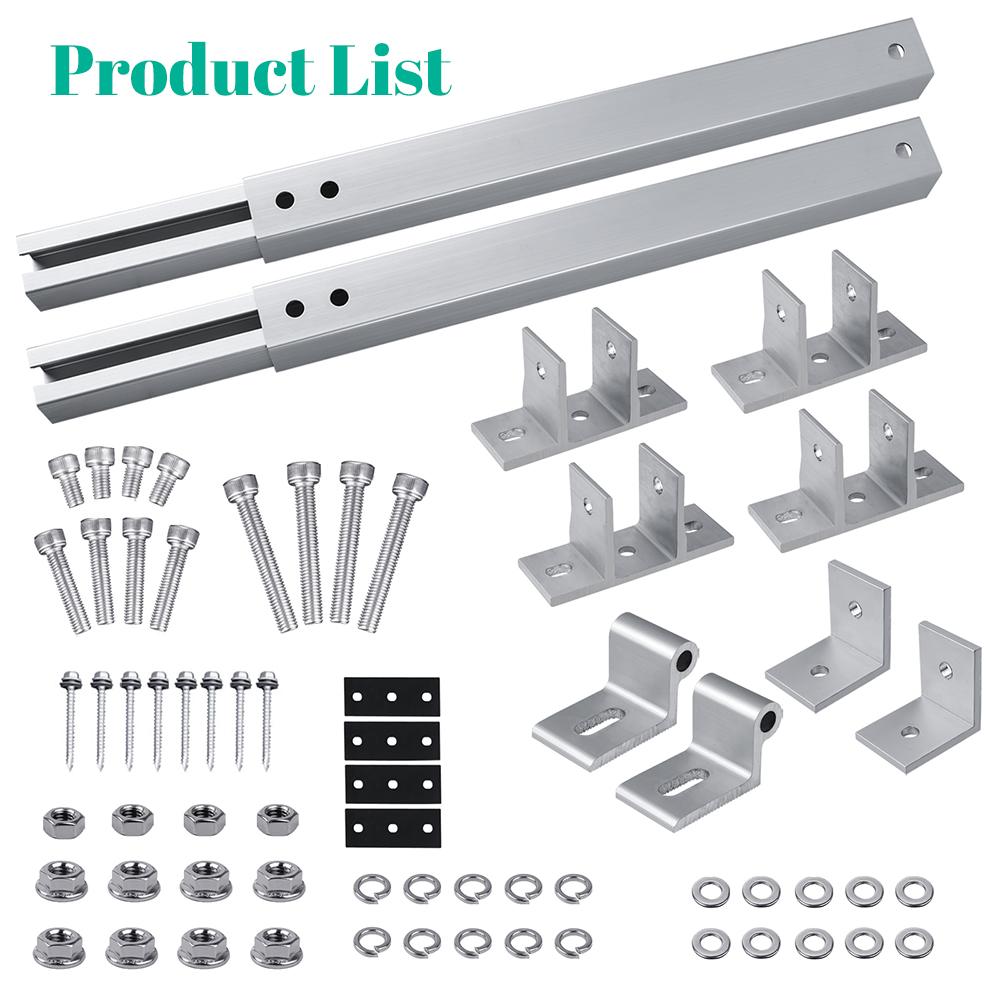 Solar Panel Racking RV Tilt 15-30 Degrees Solar Mount Brackets Roof Flat Surface Adjustable Thicken Alloy Material Foot Frame