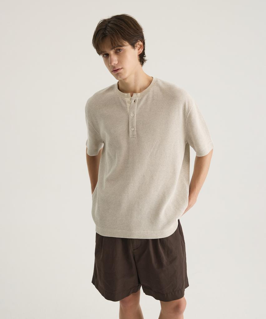 Oteumilkape Linen Blend Garment Dyed Easy Shorts - Brown