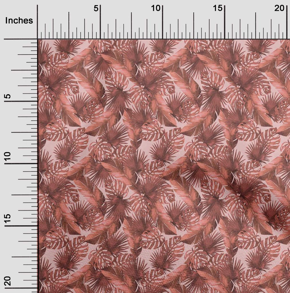 oneOone Cotton Cambric Dark Rose Brown Fabric Tropical Fabric For Sewing Printed Craft Fabric By The Yard 42 Inch