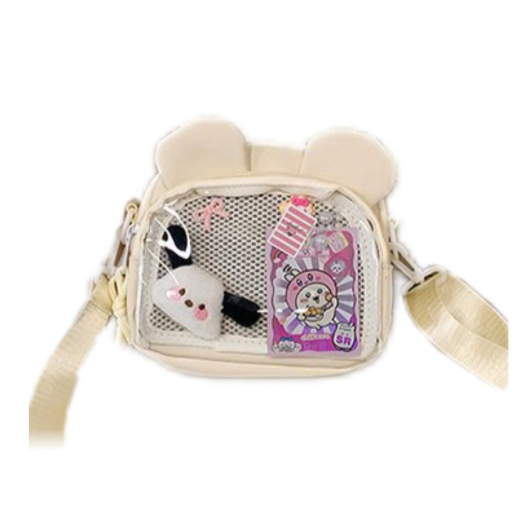 Bear Ears Small Shoulder Bag With Soft Nylon Material For Daily Fashion