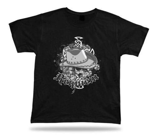 Requirem Cowboy Wild West Skull Humor T-Shirt Special Apparel Cartoon Gift 3XL