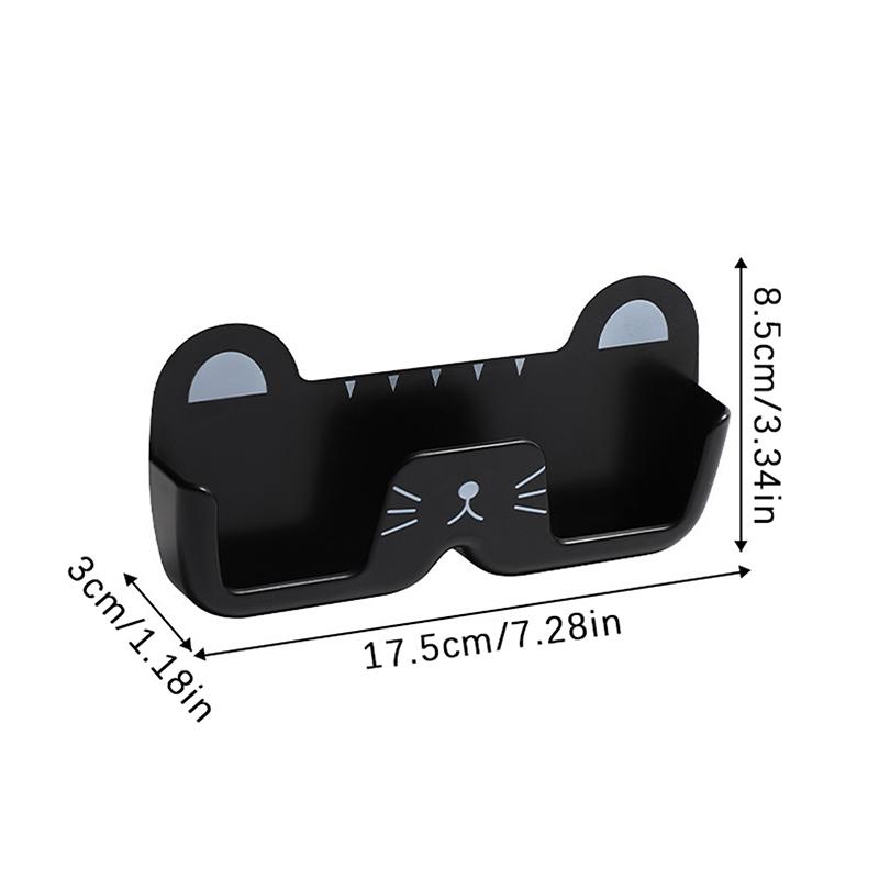 

Настенная полка для хранения очков с милым котом - украшение без перфорации, солнцезащитные очки и держатель, органайзер для солнцезащитных очков, гардероб чёрный