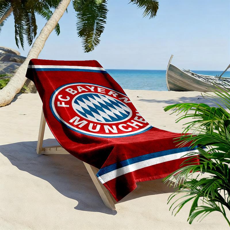Asciugamano da Spiaggia con Stampa FC Bayern Monaco, Asciugamano Grande Morbido Asciugatura Rapida per Spiaggia Campeggio Nuoto