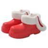 EVA Removable and Washable Rabbit Ear Cotton Shoes Velvet Waterproof Cotton Slippers Winter Wear Rain Shoes Thick Sole High Bag Heel Flanging