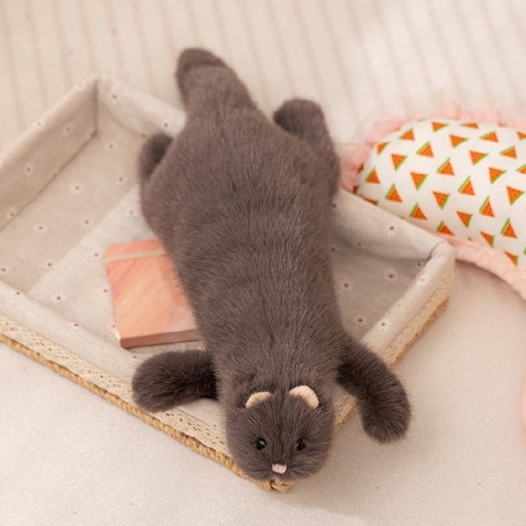 Realistic Ferret Plush Dolls Animal Large Ferret Toy Furry Stuffed Toy Cuddle Toy for Birthday Christmas Gifts