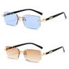 2PCS Retro Rimless Sunglasses New Women's Sun Glasses Frameless Glasses Unisex Freely Paired with Icy Summer Days UV400 Eyewear