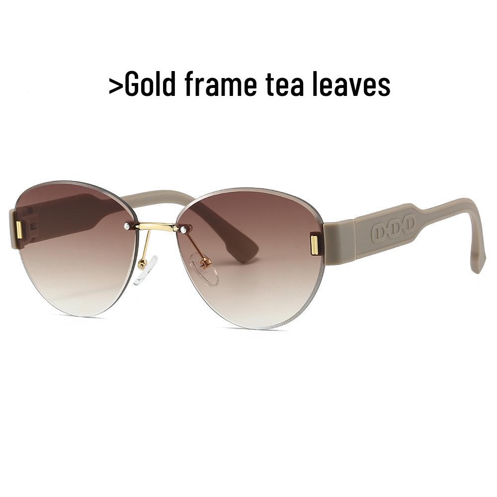 

Универсальные овальные женские солнцезащитные очки без оправы - модный уличный и INS стиль.