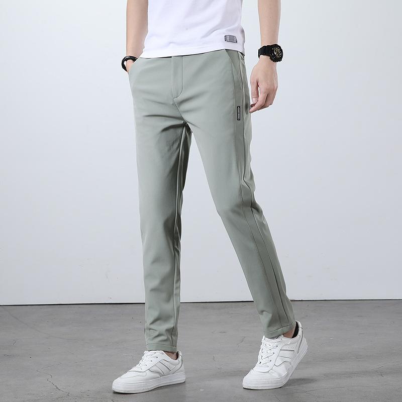 Sommer-Leicht-Freizeithose für Herren mit elastischem Bund Leicht gerader Schnitt Ultra-dünner Eis-Seidenstoff