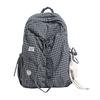 Schoolbag Japanese Large-capacity Versatile Plaid Backpack 1011 New Simple Drawstring Leisure Commuter Mountaineering Light Bag