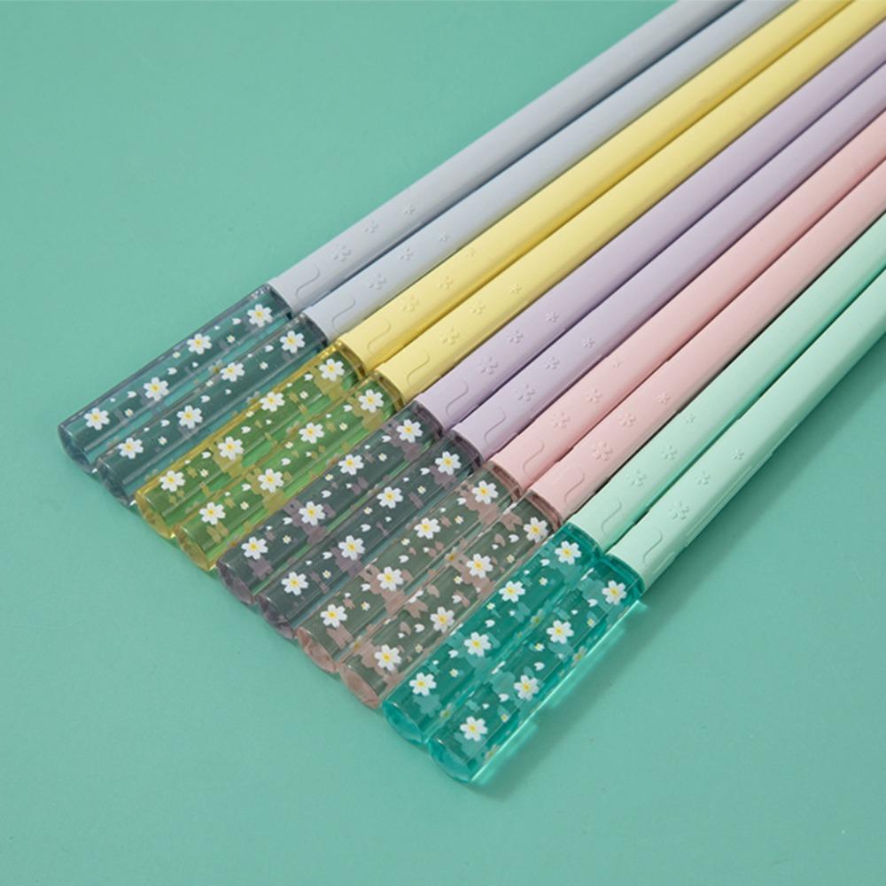 5 Pairs Multicolor Amber Sakura Chopsticks Non-Slip Japanese Chopsticks Portable Sushi Sticks  Ramen
