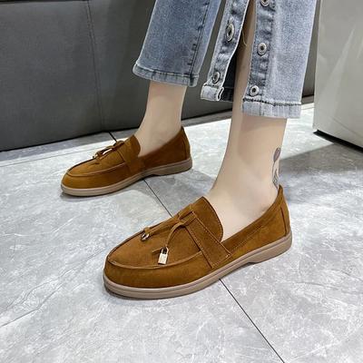 2024 Frühling Damen Freizeitschuhe Herbst Damen Wildleder Slip on Flache Schuhe Bequeme Halbschuhe Damen Mokassins Wanderschuhe
