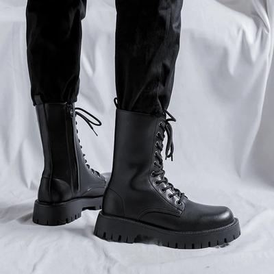 New Outdoor Men's Boots Luxury Brand High Top Platform Casual Shoes Designer Leather Business Office Work Boots Hombre Man Botas