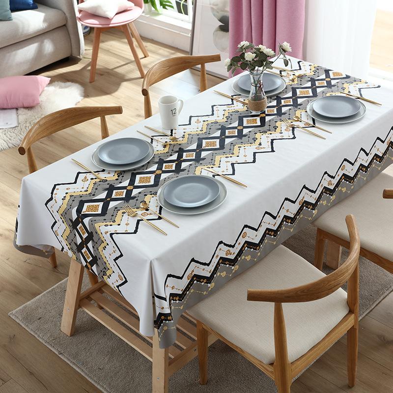 Geometric Floral Printed Rectangular Tablecloth For Table And Home Decoration Waterproof Coffee Tablecloth