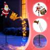 Santa Claus Solar Watering Can Lights Christmas Outdoor Outside Hanging Lantern with Stake