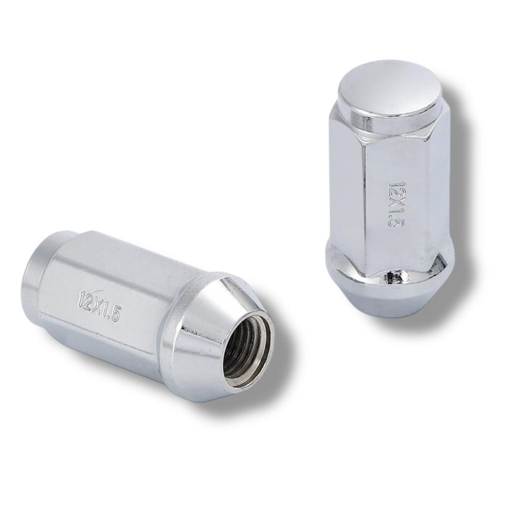 Kanoan M12 X Long Steel Wheel 24pcs 1pc for Land Chrome High Universal Aftermarket Parts P1.5 Nuts, 19HEX, 45mm, 60°, + (25pcs Total) Toyota,