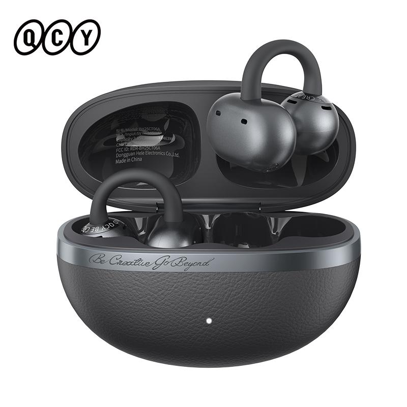 QCY Crossky C50 Open Ear Wireless Earbuds Bluetooth 6.0 Comfort Clip On Sports Earphone 4 Mic AI Clear Call Bass Boost Headphone 4