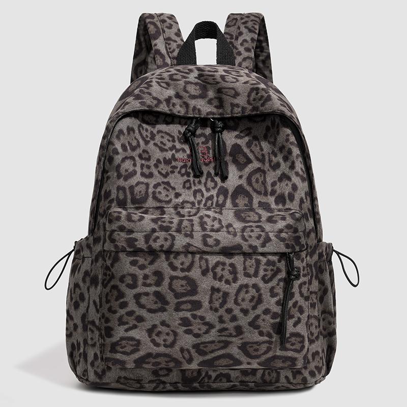 Leopard Print Backpack Travel Backpack Women's Schoolbag