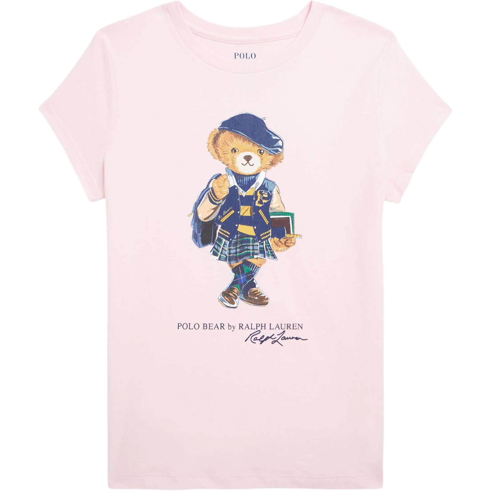 

Футболка Polo Ralph Lauren Ss25 с графическим принтом медведя, круглым вырезом и короткими рукавами, детские топы 313961230-001 XL