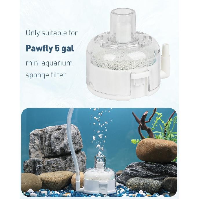 Pawfly 4 Pack Aquarium Bio-Sponge Filter Replacement Sponges White Foam for This Small 5 Gallon Sponge Filter