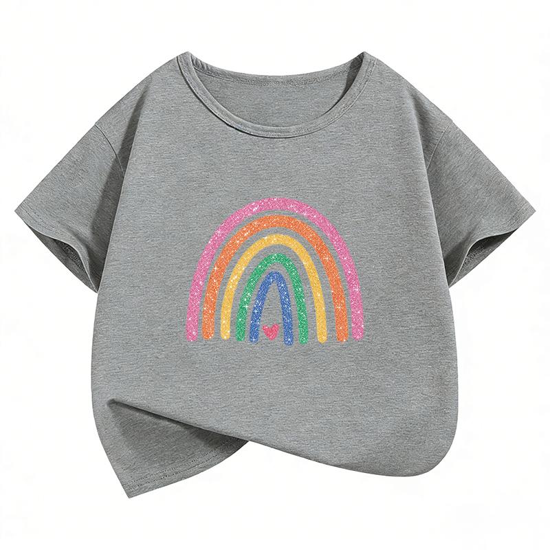 Kawaii Graphic Rainbow T Shirts Funny Kids Childrens Tshirt Boys Girls Casual Top Tee Summer Spring 90s Shirt