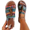 Mehrfarbige Fransen-Slipper in Übergröße für Damen für legere Sommer-Strandkleidung