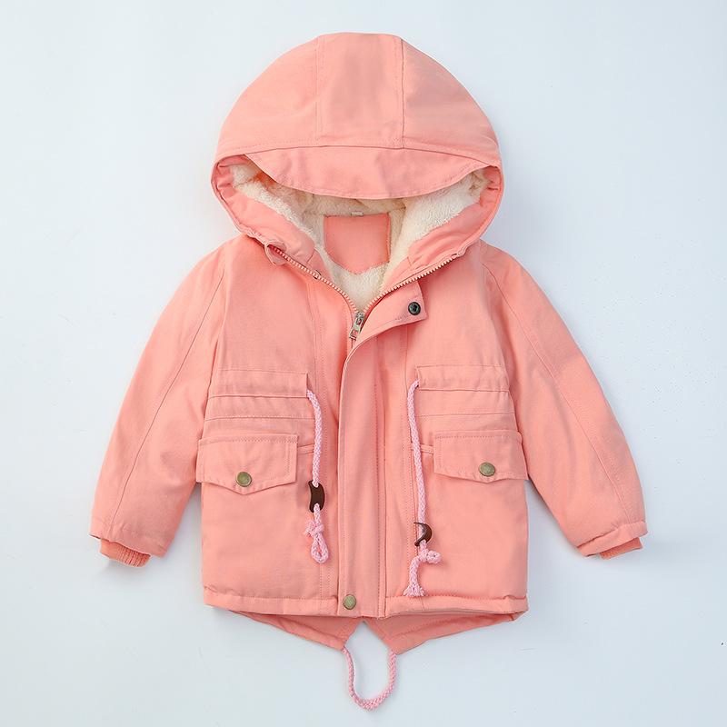 Long Style Kids Clothes Winter Jacket for Boys Fleece Velvet Kids Boys Girls Coat Outerwear Overalls for Children