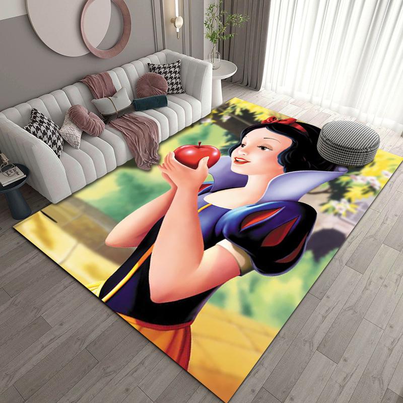 1PC Disney Snow White Print Carpet for Living Room Bedroom Kid's Room Home Decor Pink Room Decor Area Rug Non-slip Mat Play Mat