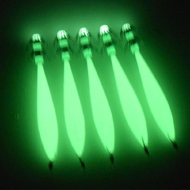 5Pcs Artificial Hard Baits Shrimp Lure Baits 9.5cm Cuttlefish Hook Lures Glow Squid Jig Glow Jig Hook