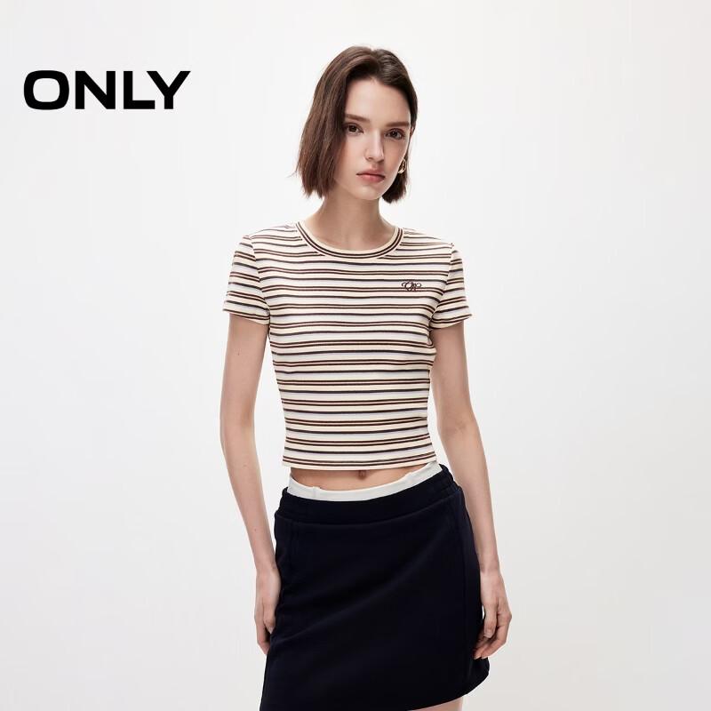 ONLY Women s Striped Short-Sleeve T-Shirt XS