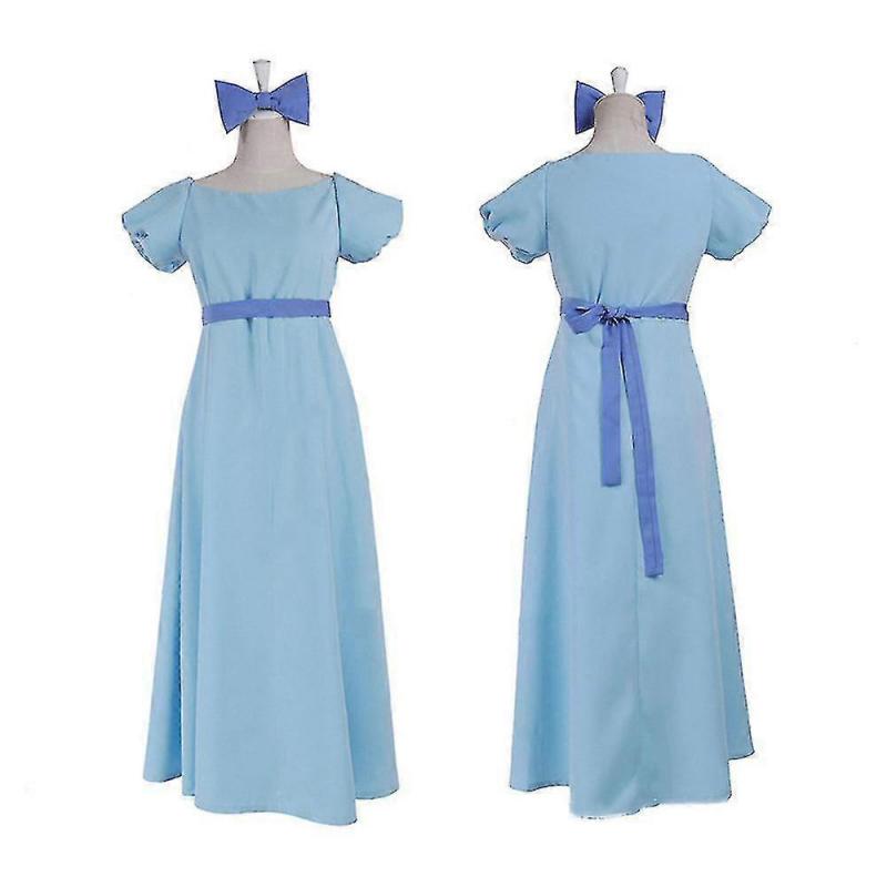 Wendy Cosplay Dress Costume Princess Fancy Maxi Blue Dress For Women