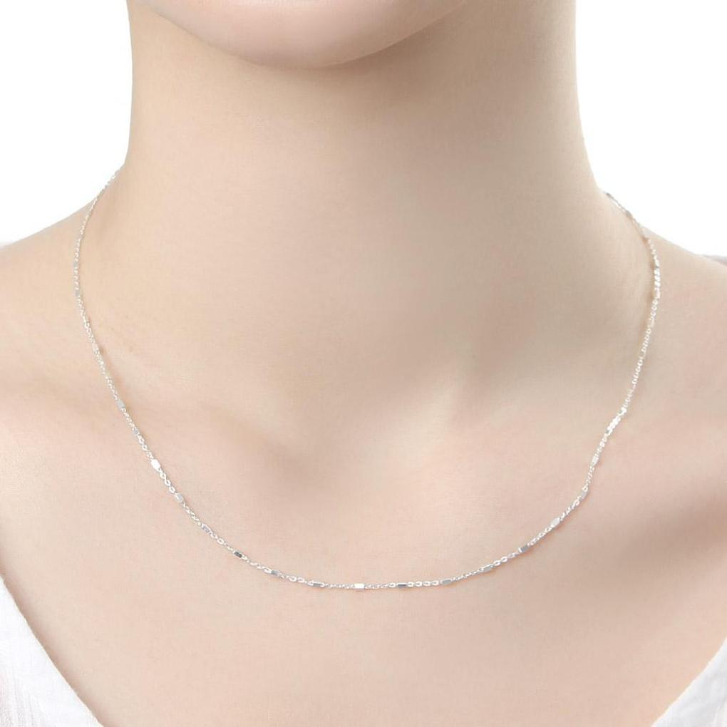 Einfache mehrschichtige Halskette, versilbert mit 925er Silber