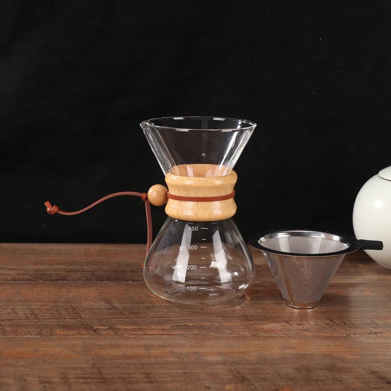 Modern Minimalist Hand-Painted Coffee Set with Pour-Over Pot and Decorations