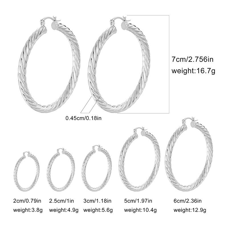 Twisted Cable Large Gold & Silver Hoop Earrings - European Style, Fashionable for Women