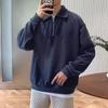 Men's Retro Half-Zip Hoodie - Loose Casual Fit for Spring and Autumn
