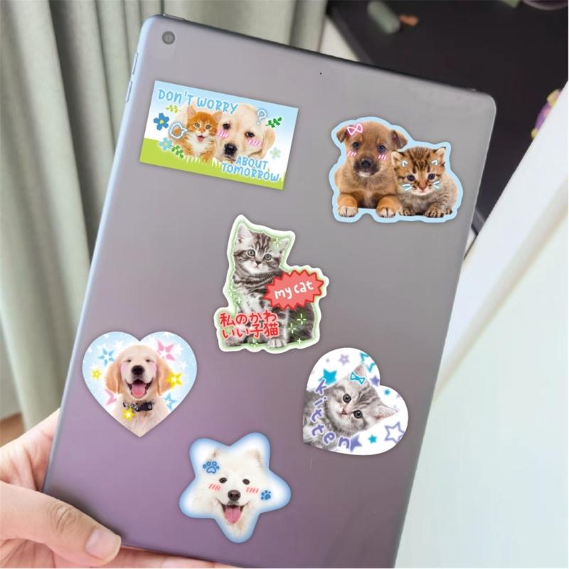 40Counts Dog Cats Sticker Animal Aesthetic Sticker for Laptop Scrapbook Journal Phone Case Skateboard Luggage Wrapping