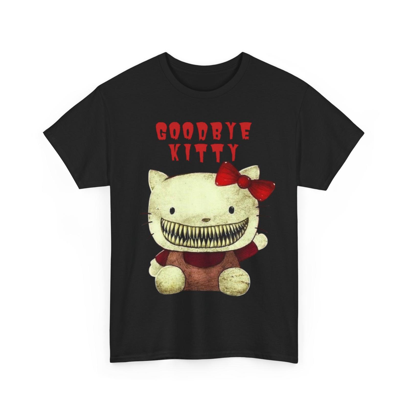Goodbye Kitty Tee Alternative Kitty Print Top Razor Teeth Hello Kitty Tee Unisex T-Shirt M