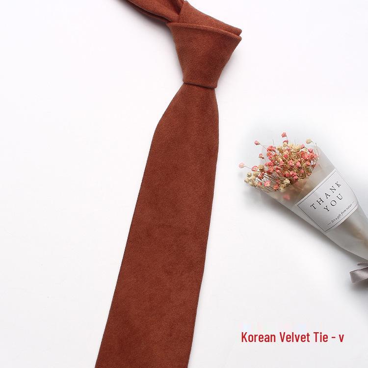 Мужской бархатный галстук в корейском стиле 7 см - Свадебный, Повседневный, Формальный, Деловой фиолетовый