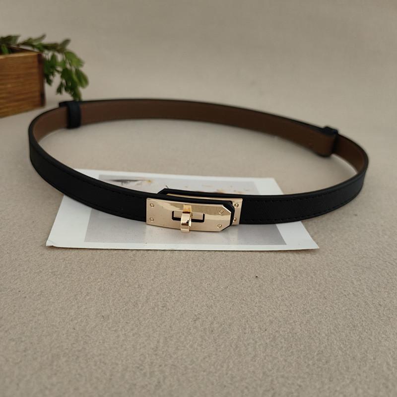 Pure Ladies Cowhide Leather Belt Silver Alloy Buckle Casual Decoration Formal