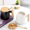 Nordic Style Wooden Handle Ceramic Mug Office Water Cup Couple Mug Holiday Event Gift