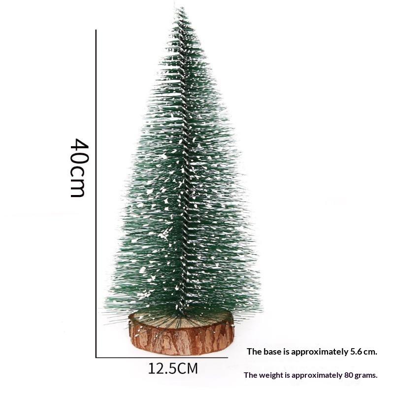 Mini Artificial Snow Frosted Christmas Trees With Wooden Bases Assorted Heights For Tabletop Holiday Home Office Party Decor