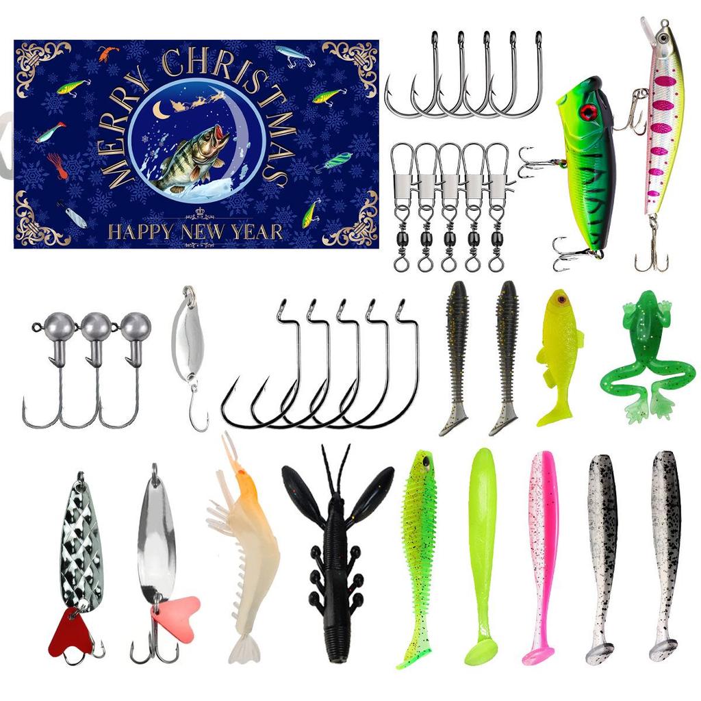 Creative Christmas Fishing Lure Set: Freshwater Trout, Bass & Salmon Hard Baits with Hooks