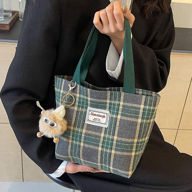 Canvas Tas voor Middelbare Scholieren Nieuwe Stijl Forenzen Grote Capaciteit Klas Schoudertas Modieus Retro Hand Draagtas voor Vrouwen W3890WW-
