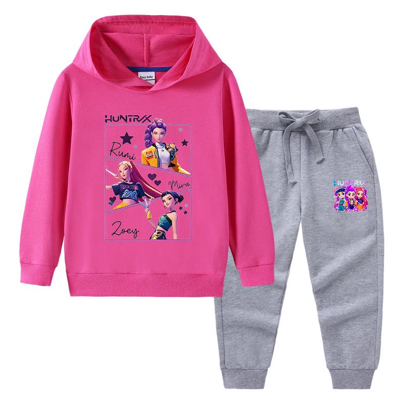 Casual Loose Hoodie Fashion Printed Set Comfortable Clothing Sets Girls