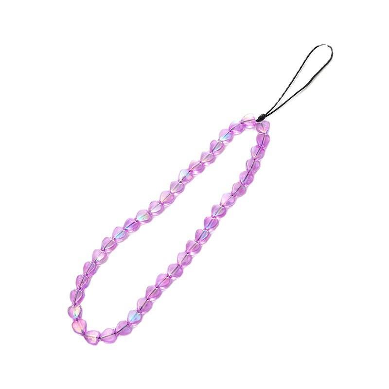 Acrylic Heart-shaped Hanging Rope Mobile Phone Chain Decoration