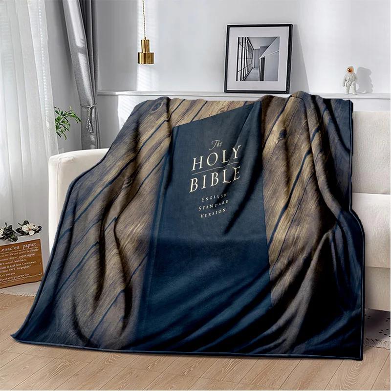 Holy Bible Cross Jesus Pray Soft Plush Blanket,Flannel Blanket Throw Blanket for Living Room Bedroom Bed Sofa Picnic Cover Kids