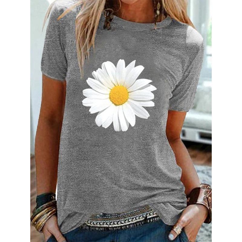 Bequemes, lässig-elegantes Damen-T-Shirt mit Rundhalsausschnitt und kurzen Ärmeln