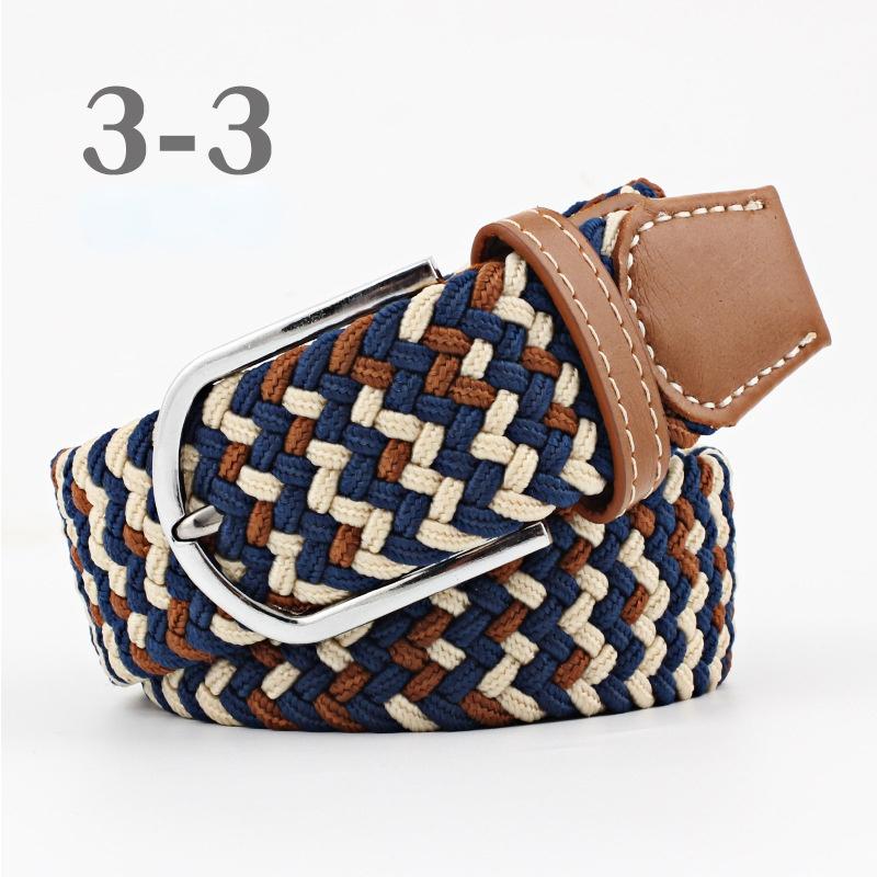2026 New Fashion High Quality Explosive Women's Canvas Belt Men's Elastic Belt Casual Stretch Woven Pin Buckle Belt