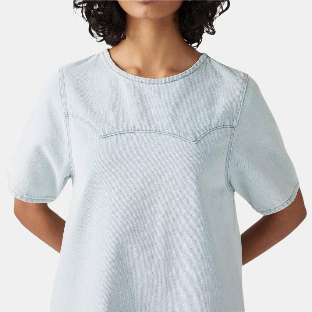 Levis Loose Simple Comfortable Round Neck Denim Short Sleeve Dress Women Dresses 001WD-0000
