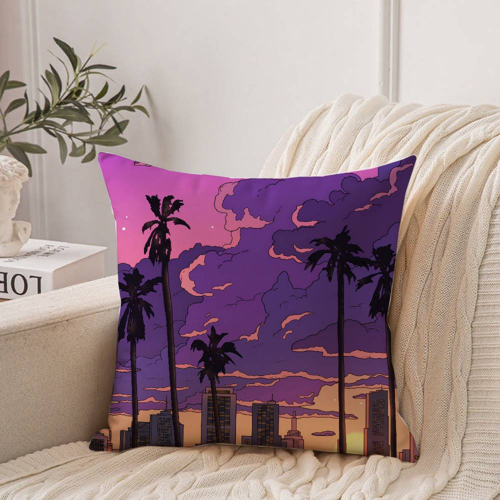 Anime Scenery Design Pillow Case Home Decor Throw For Sofa Bed Car Room Decor Gift Idea
