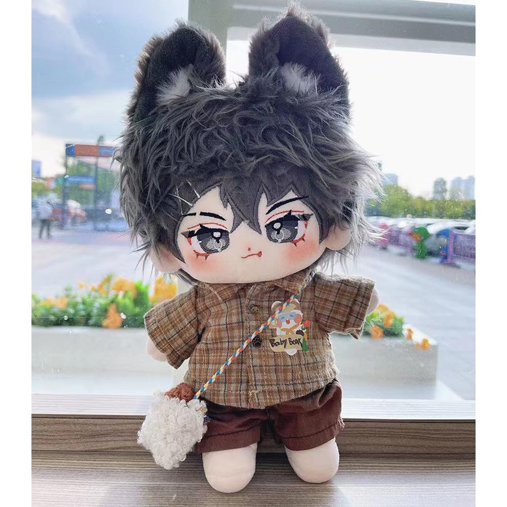 niannyyhouse 20cm Plush Toy Boy with No Regular Cotton Skeleton Tail, Attributes, Body, Doll, Dress-Up (a11 - Included)